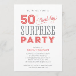 50.o Invitaciones del cumpleaños de la sorpresa