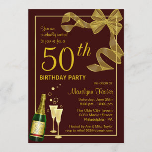 50.o Las invitaciones de la fiesta de cumpleaños