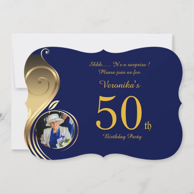 50.o, mujer de la invitación del cumpleaños (Anverso)