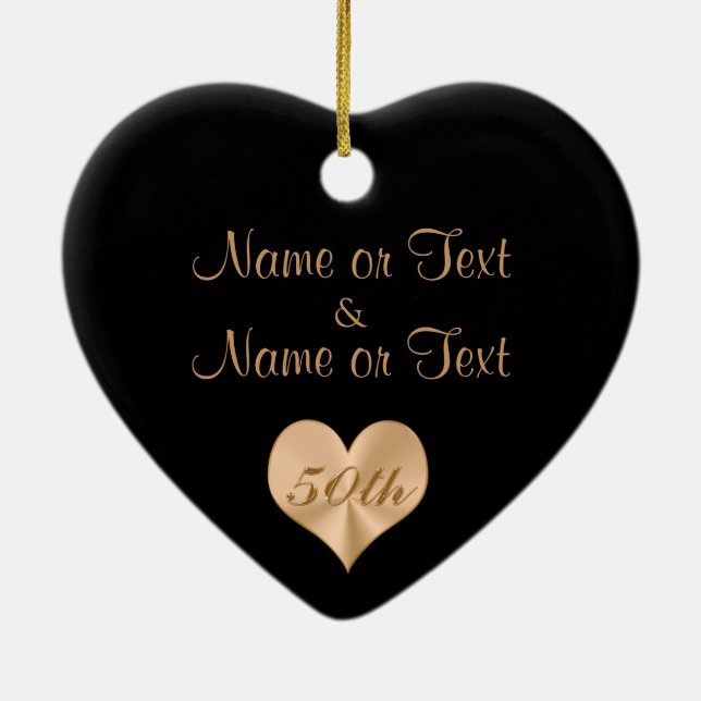 50.o ornamento personalizado del aniversario de (Atrás)