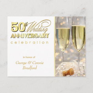 50.o Oro de Champán de las invitaciones de la
