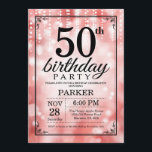 50.o Purpurina rojo de la invitación del<br><div class="desc">50.o Invitación del cumpleaños con las luces rojas de la secuencia con el fondo rojo del purpurina. Cumpleaños rojo. Cumpleaños adulto. Los hombres o las mujeres Bday invitan. décimotercero décimo quinto décimosexto décimo octavo vigésimo 21ro trigésimo 40.o 50.o 60.o 70.o 80.o 90.o 100o, cualquier edad. Para el arreglo para requisitos...</div>