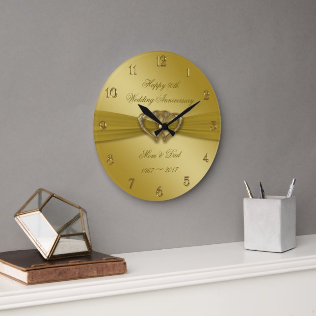 50.o reloj de pared de oro clásico del aniversario (Oficina)