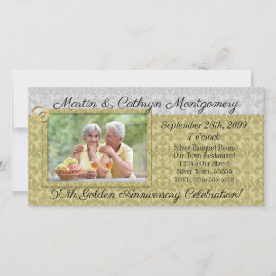 50.o Tarjeta de oro de la foto de la invitación