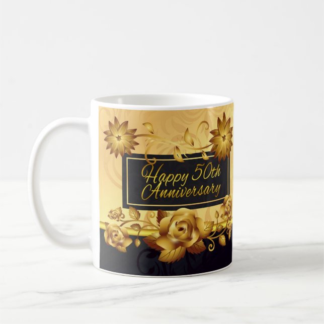 50.o Taza del regalo del aniversario de boda (Izquierda)