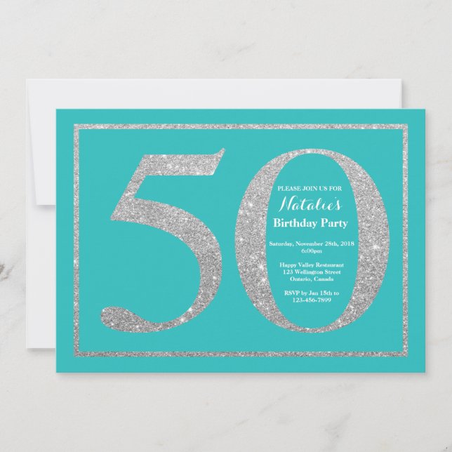 50.o Trullo de la invitación del cumpleaños y (Anverso)