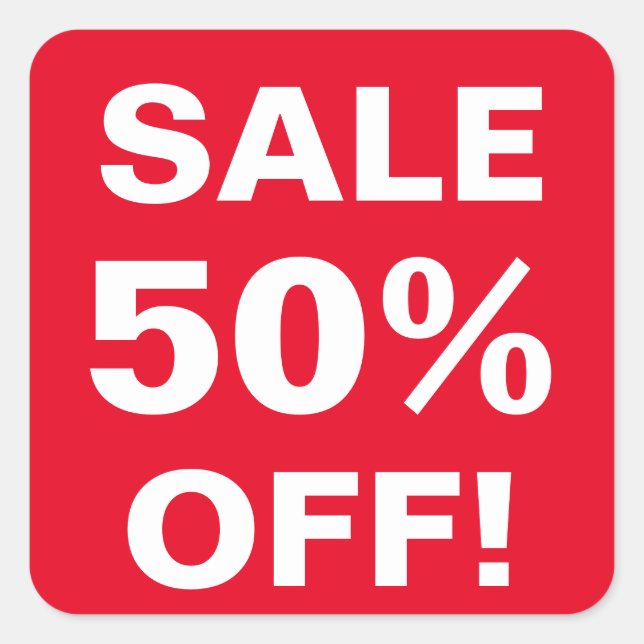 50% pegatina de precio de venta para tienda minori (Anverso)