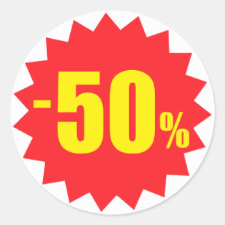 50 por ciento pegatinas de descuento de venta, bla