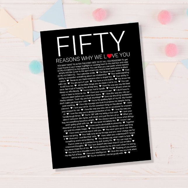 50 Razones por las que te queremos impresión de pa (Subido por el creador)