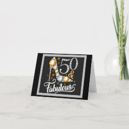 50 Tarjeta de cumpleaños con aspecto fabuloso y br