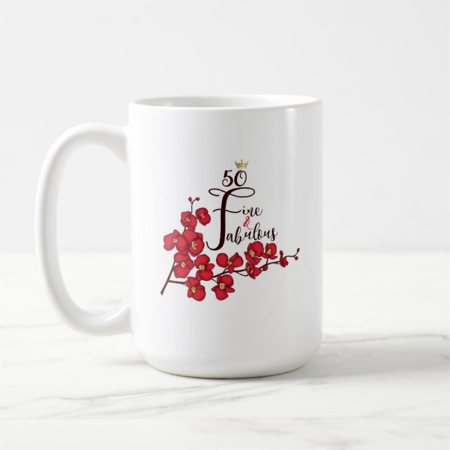 50 taza de café fina y fabulosa 15oz (Izquierda)