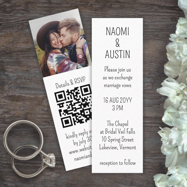 50 unidades de mini invitaciones de boda con códig (Subido por el creador)