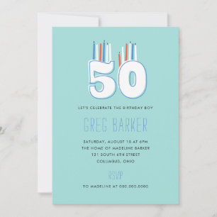 50 Velas 50 invitaciones a fiestas de cumpleaños