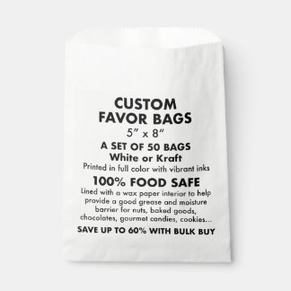 50 x Bolsas de Favor Blanco Personalizadas Persona