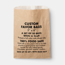 50 x Bolsas de Kraft Favor personalizadas para Per