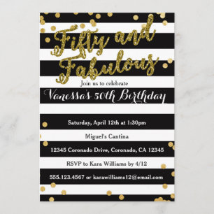 50 y 50.a invitación fabulosa del cumpleaños