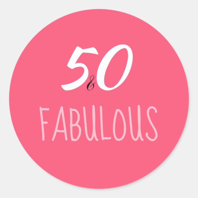 50 y 50.o pegatina fabuloso del cumpleaños (Anverso)