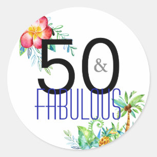 50 y 50.os pegatinas tropicales fabulosos del