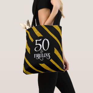 50 y Fabulosa bolsa de té negra y dorada
