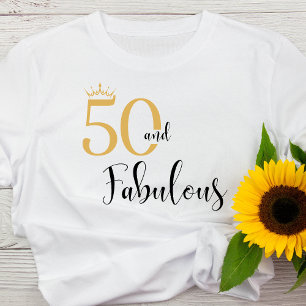 50 y fabulosa camiseta de oro y negro