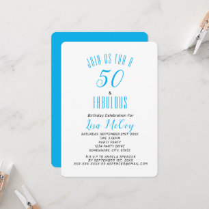 50 Y Fabulosa Elegante Invitación A La Fiesta Del 