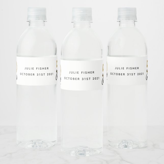 50 y fabulosa etiqueta de fiesta de cumpleaños (Botellas)