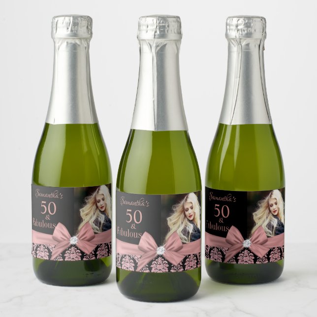 50 y fabulosa etiqueta del frasco de la fiesta de  (Botellas)