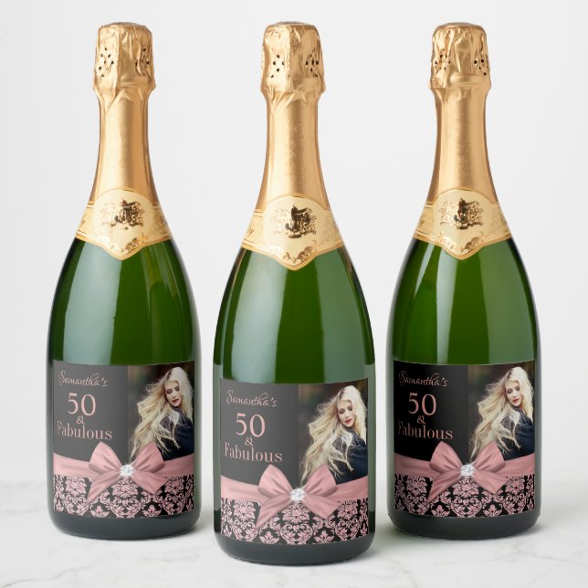 50 y fabulosa etiqueta del frasco de la fiesta de  (Botellas)