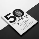 50 y fabulosa foto 50 invitaciones por cumpleaños<br><div class="desc">Elegante invitación editable de 50 años que incluye,  50 y fabuloso,  un gran 50 con una foto dentro del cero,  con un tipo de letra negro sobre un fondo blanco clásico y una plantilla de celebración de cumpleaños que es fácil de personalizar.</div>