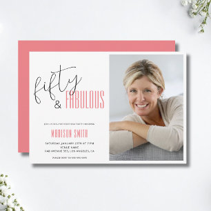 50 y fabulosa foto 50 invitaciones por cumpleaños