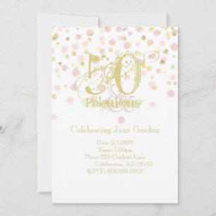 50 y fabulosa invitación a cumpleaños elegante