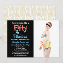 50 y fabulosa invitación a la fiesta de cumpleaños