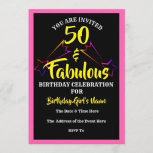 50 y fabulosa invitación a la fiesta de cumpleaños