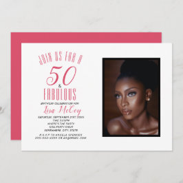 50 y fabulosa invitación a la fiesta de cumpleaños