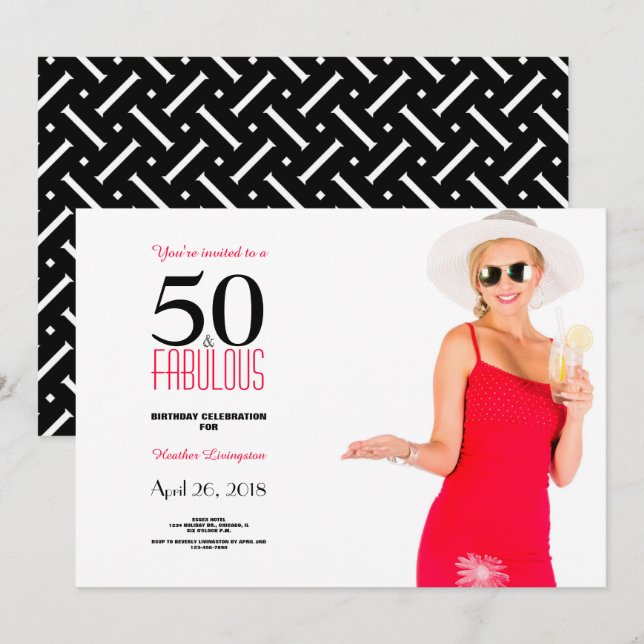 50 y fabulosa invitación a los 50 años (Anverso / Reverso)