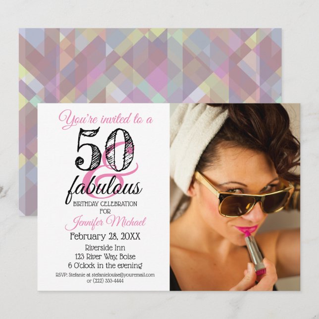 50 y fabulosa invitación a los 50 años (Anverso / Reverso)