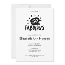 50 y fabulosa invitación a los 50 años en negro