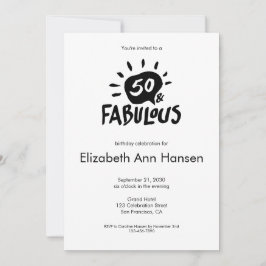 50 y fabulosa invitación a los 50 años en negro