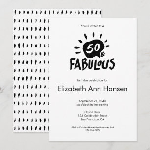 50 y fabulosa invitación a los 50 años en negro