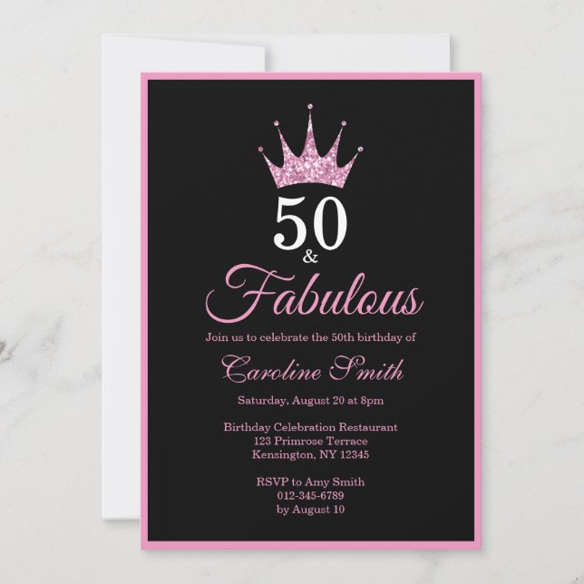 50 y fabulosa invitación a los cincuenta años (Anverso)