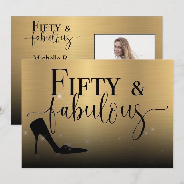 50 y fabulosa invitación a una fiesta de baile (Anverso / Reverso)