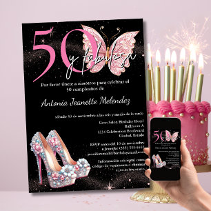 50 y Fabulosa Invitación - Cumpleaños 50 en Españo