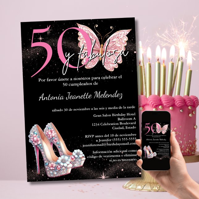 50 y Fabulosa Invitación - Cumpleaños 50 en Españo (Subido por el creador)