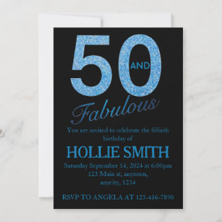 50 y fabulosa invitación de cumpleaños