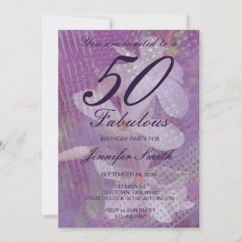 50 y fabulosa invitación de cumpleaños a Lavanda