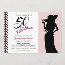 50 y fabulosa invitación de cumpleaños número 50