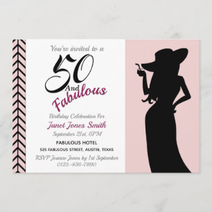 50 y fabulosa invitación de cumpleaños número 50