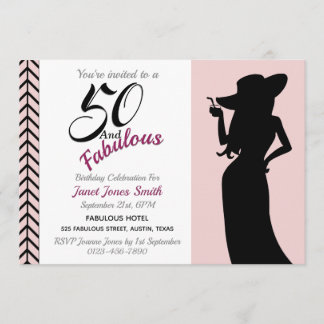 50 y fabulosa invitación de cumpleaños número 50
