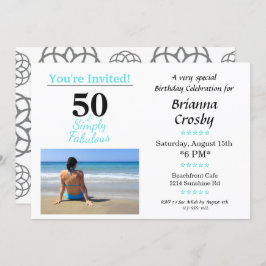 50 y fabulosa invitación de cumpleaños simplemente