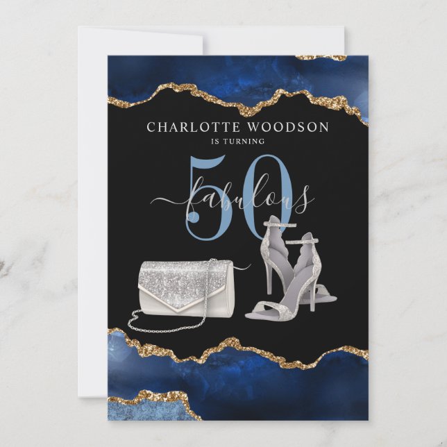 50 Y Fabulosa Invitación De La Armada De Oro Negro (Anverso)